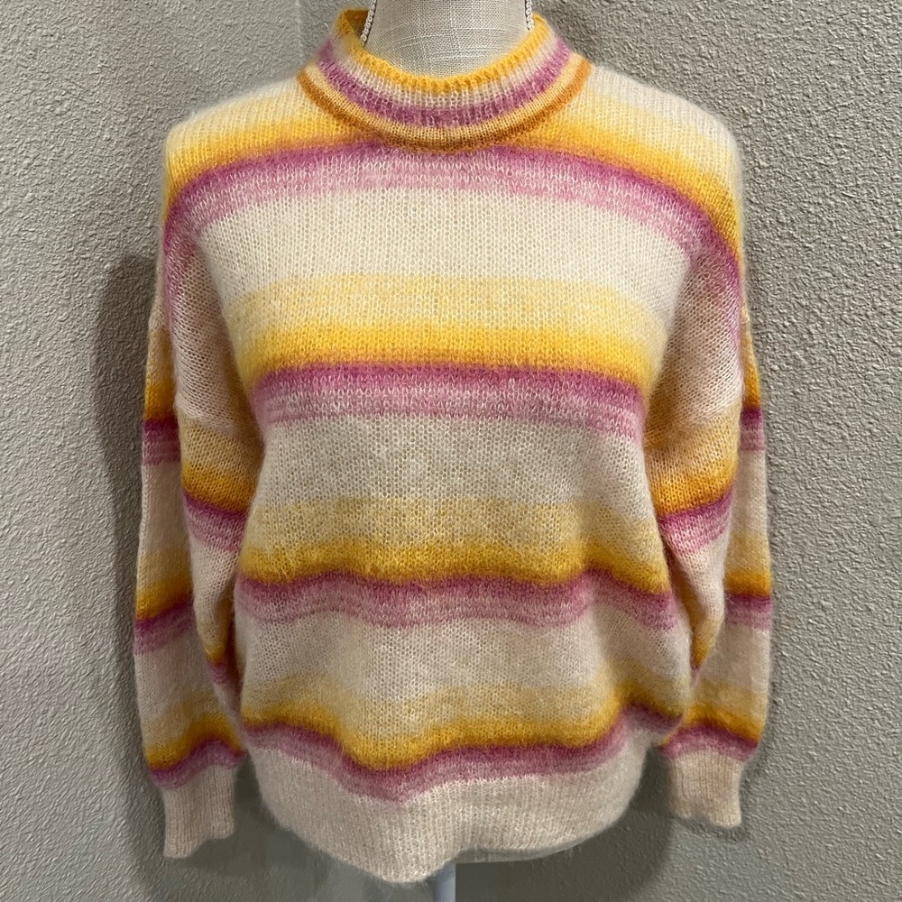 Isabel Marant Cream, Pink, and Yellow Striped Sweater